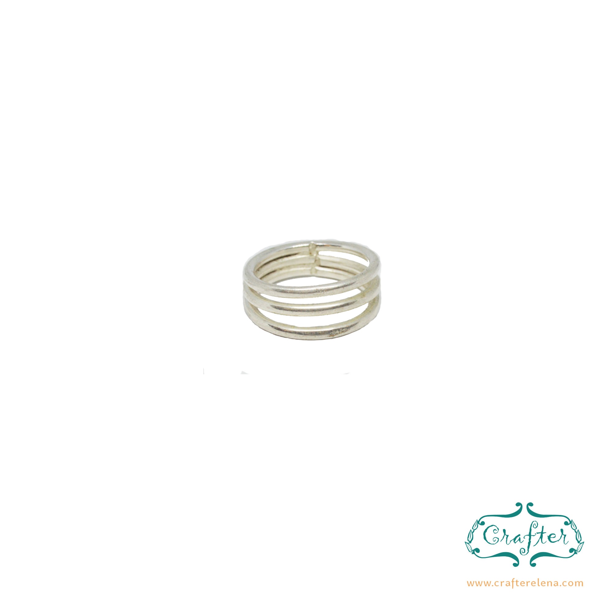 Silver Plated Spiral Layered Stacking Minimalist Rings - CrafterElena