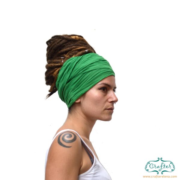 dreadlock scarf head wrap turban colour green