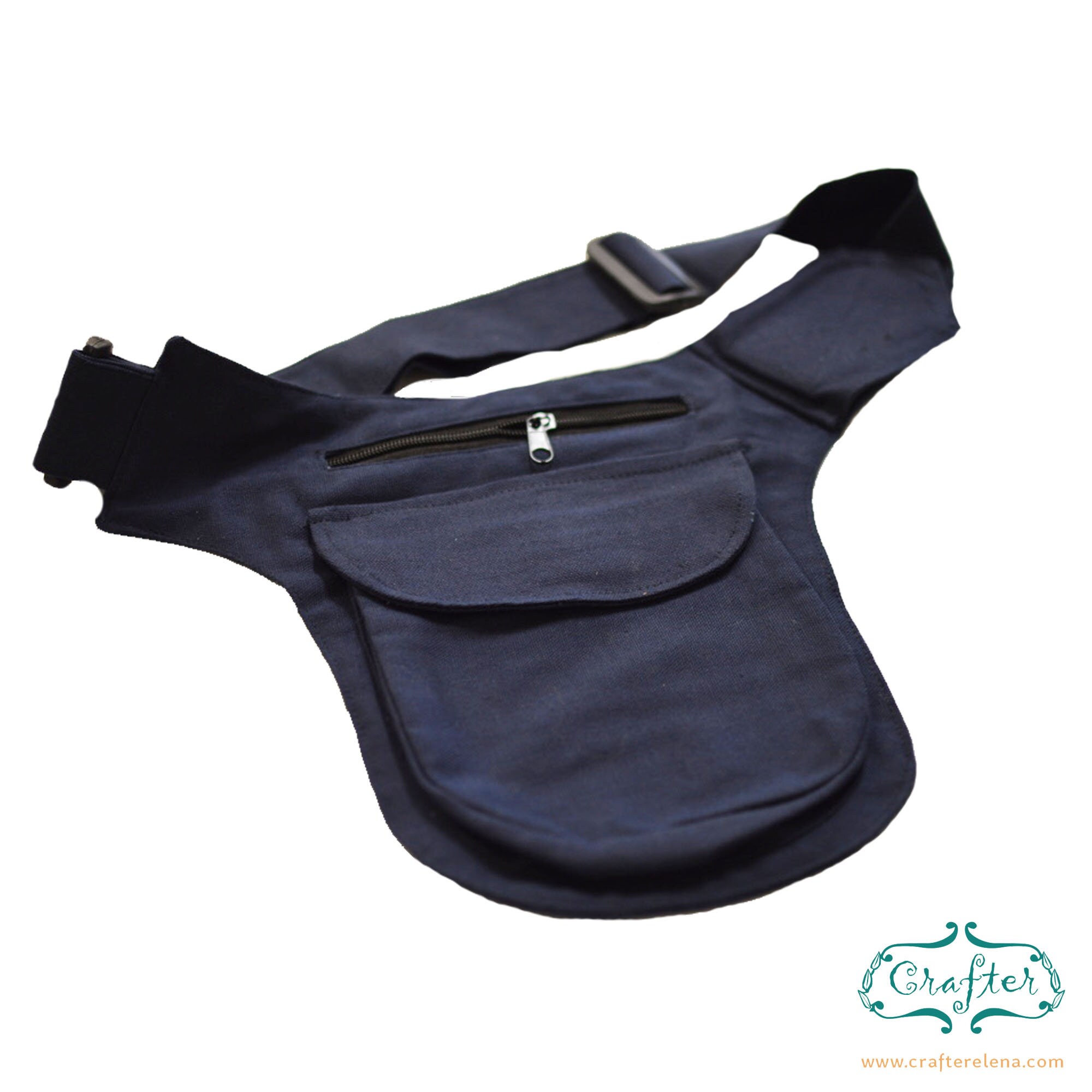 Canvas belt pouch blue