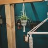 Macrame Plant Hanger White Single or Double Tier Eco Organic Boho Home Decor