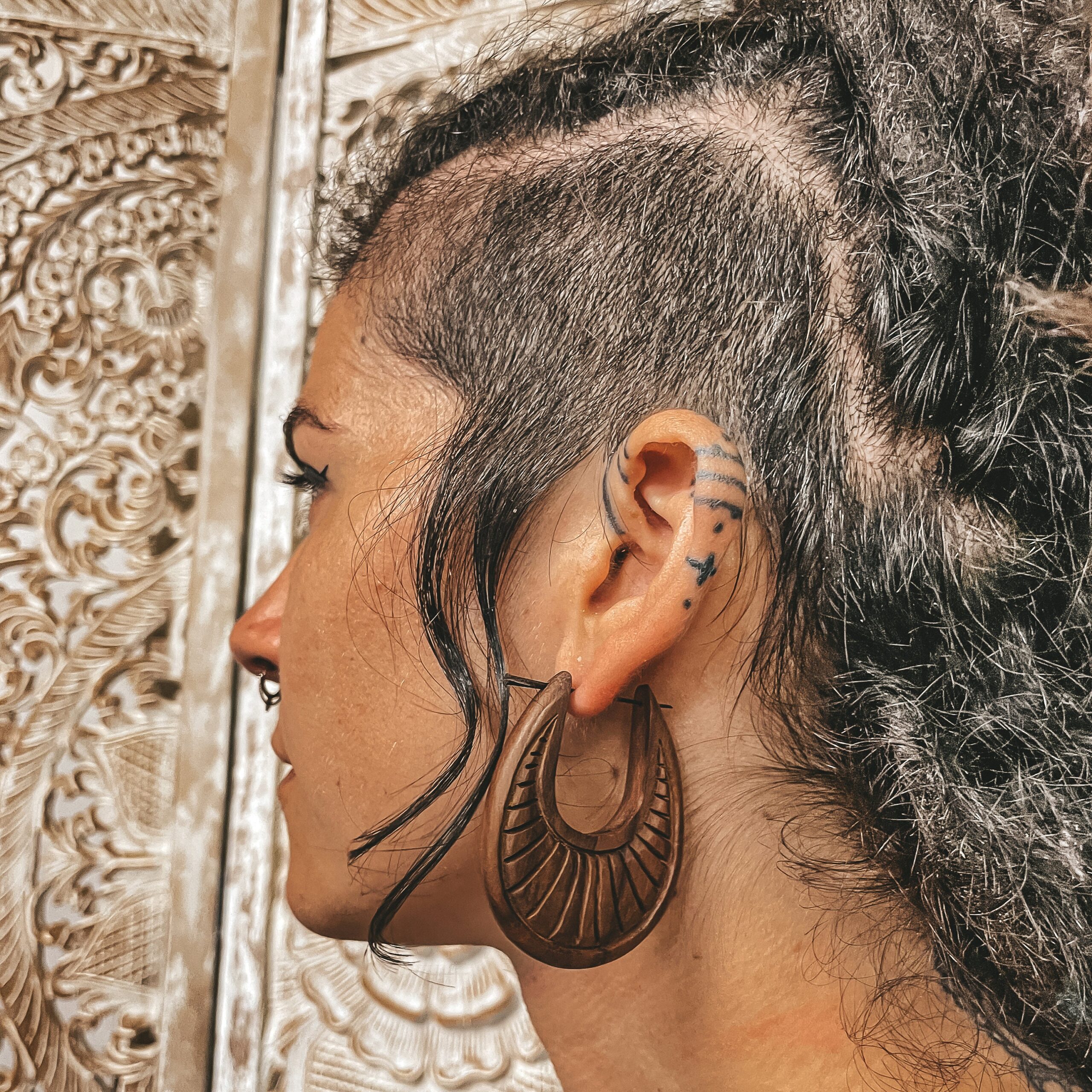 Cocos earrings tribal wooden earrings