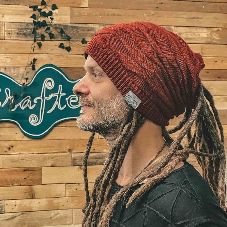 Wavy DreadlockBeanie Bandana Red