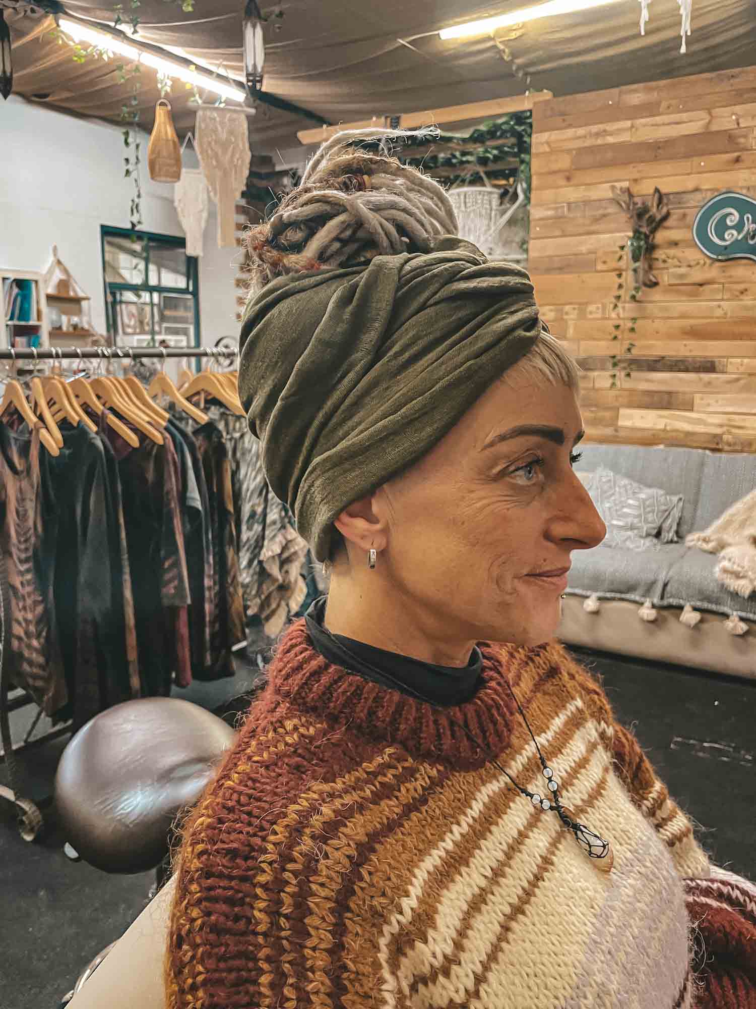 Head scarf Dread scarf Large Army Green Head scarf Dread scarf Large Army Green