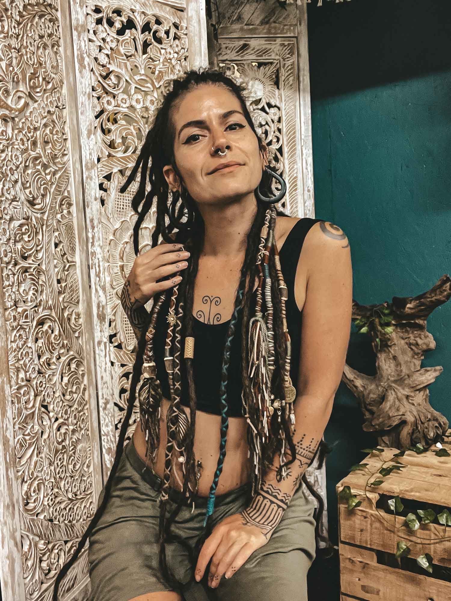 Dread Wraps Earthy Dreadlock Hair Wrap Dread Wrap Braid Colourful Bohemian Festival ...