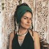 dreadlock scarf large green Dreadlock scarf large turban style in emerald green