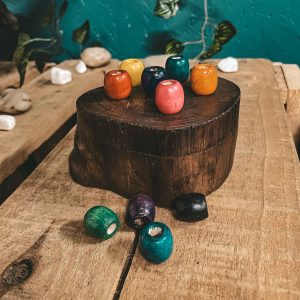 wooden colourful dreadlock beads Mixed Colours 6-8mm Big Hole Beads Dreads Hair Accessories