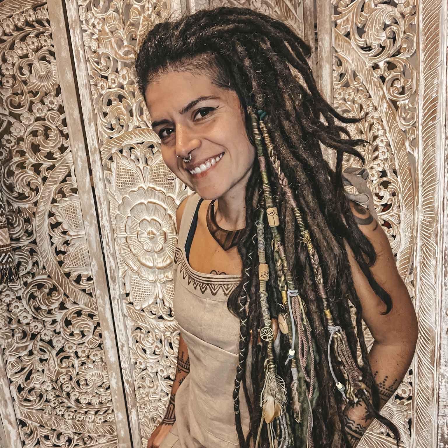 Botanical Dreadlock Hair Wrap Botanical Dreadlock Hair Wrap Dread Wrap Braid Colourful Bohemian Festival Hair Accessory on dreadlock girl