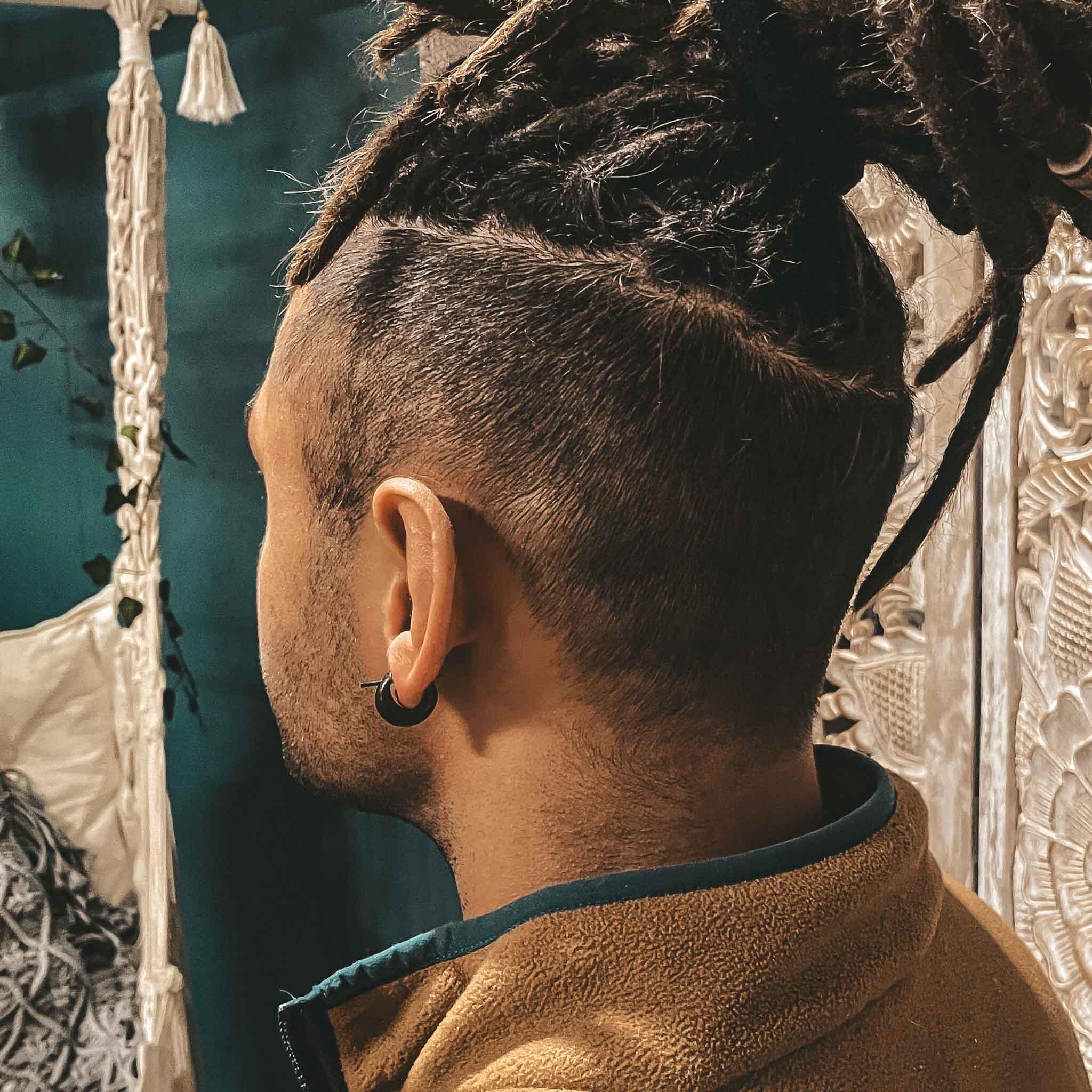 Mini Hoops Wooden Tribal Earrings Handmade Boho Ethnic Carved Sono Wood Unisex