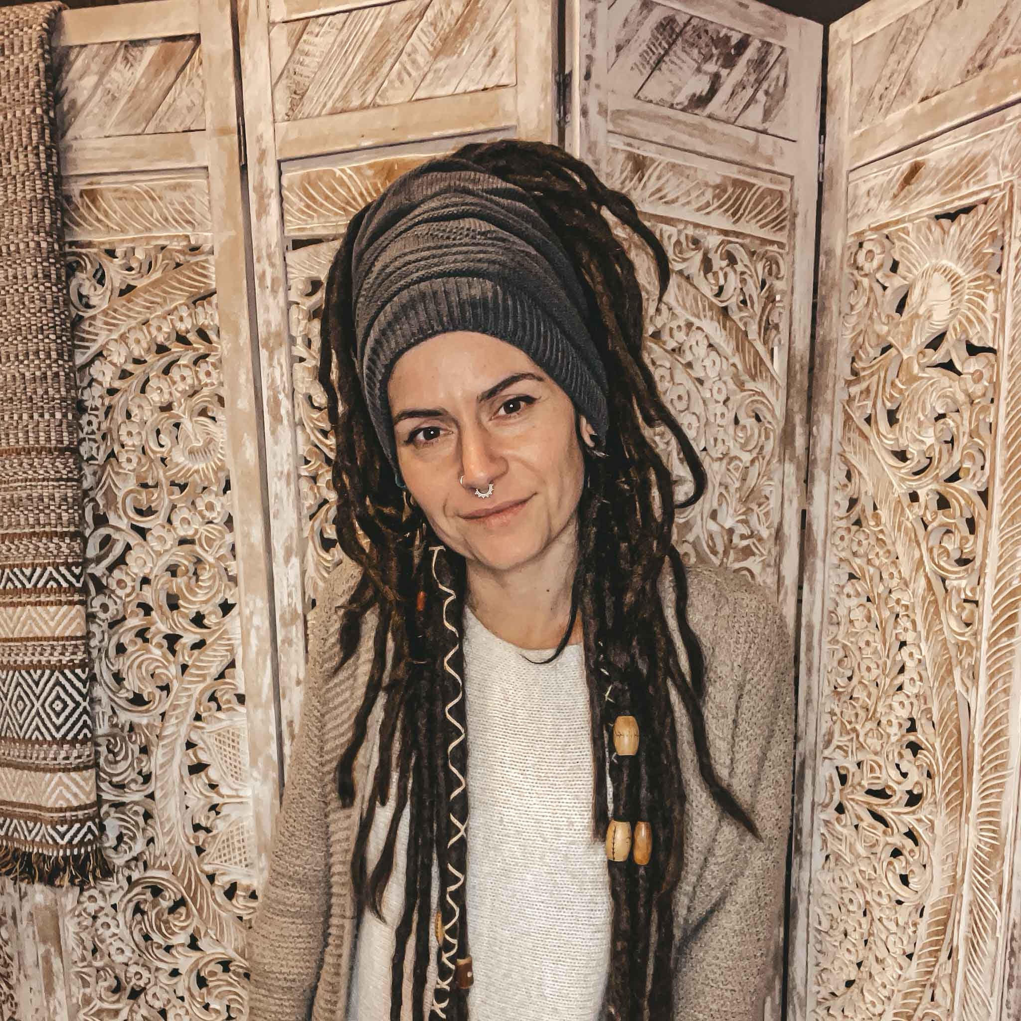 Dreadlock Bandana Beanie Triangle Dread Hat Dreadlock Bandana Beanie Triangle Dread Hat Dark Grey