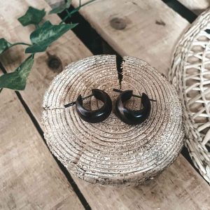 Wooden Mini Hoop Earrings
