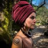Deep earth thick scarf deep red
